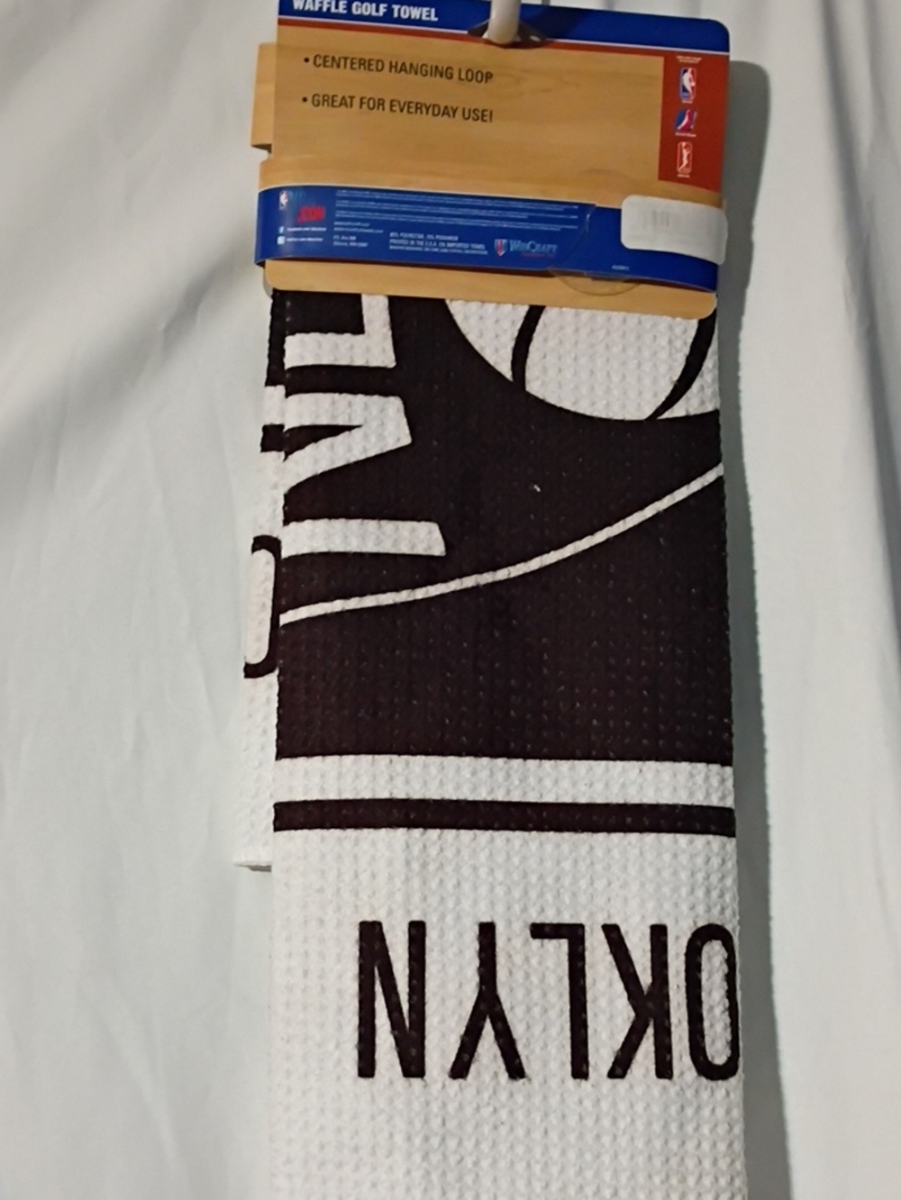 Brooklyn Nets NBA Waffle Golf Towel 14" x 24" - Black & White